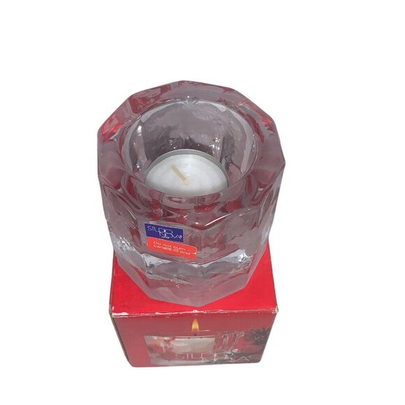 Studio Nova Glass Candle Holder 3"x2.5" Votive “Joyous Season”  WY276 Open‎ Box - Picture 2 of 4